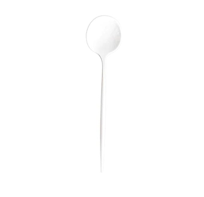 Novelty Cutlery Dinner Teaspoon White Plastic