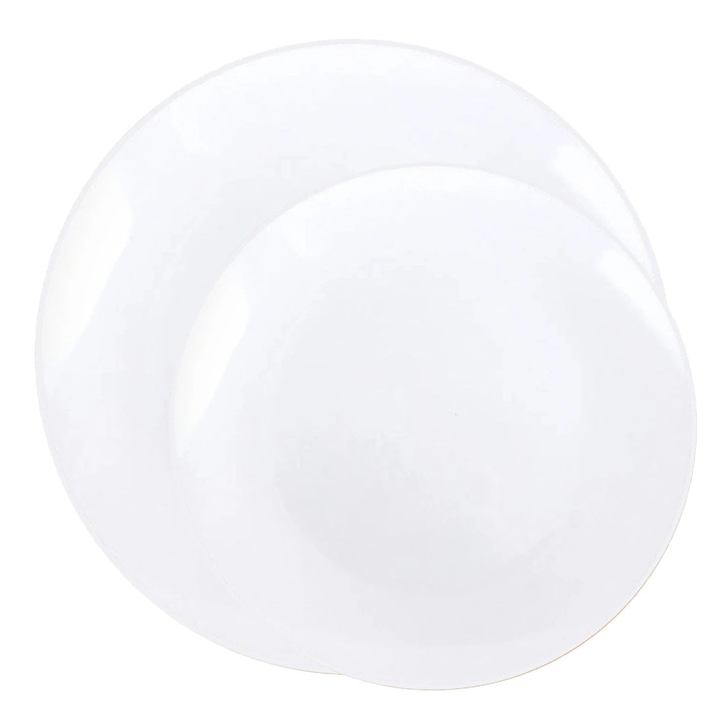White Plastic Dinnerware Set- Value Pack-Organic