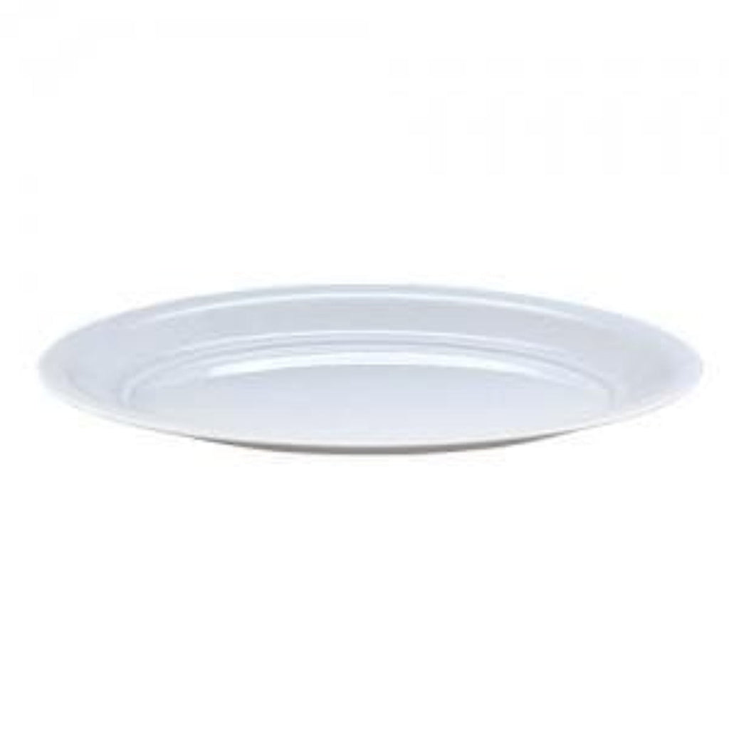 14.25"X 18.5'' Oval Tray White Heavy Weight Plastic