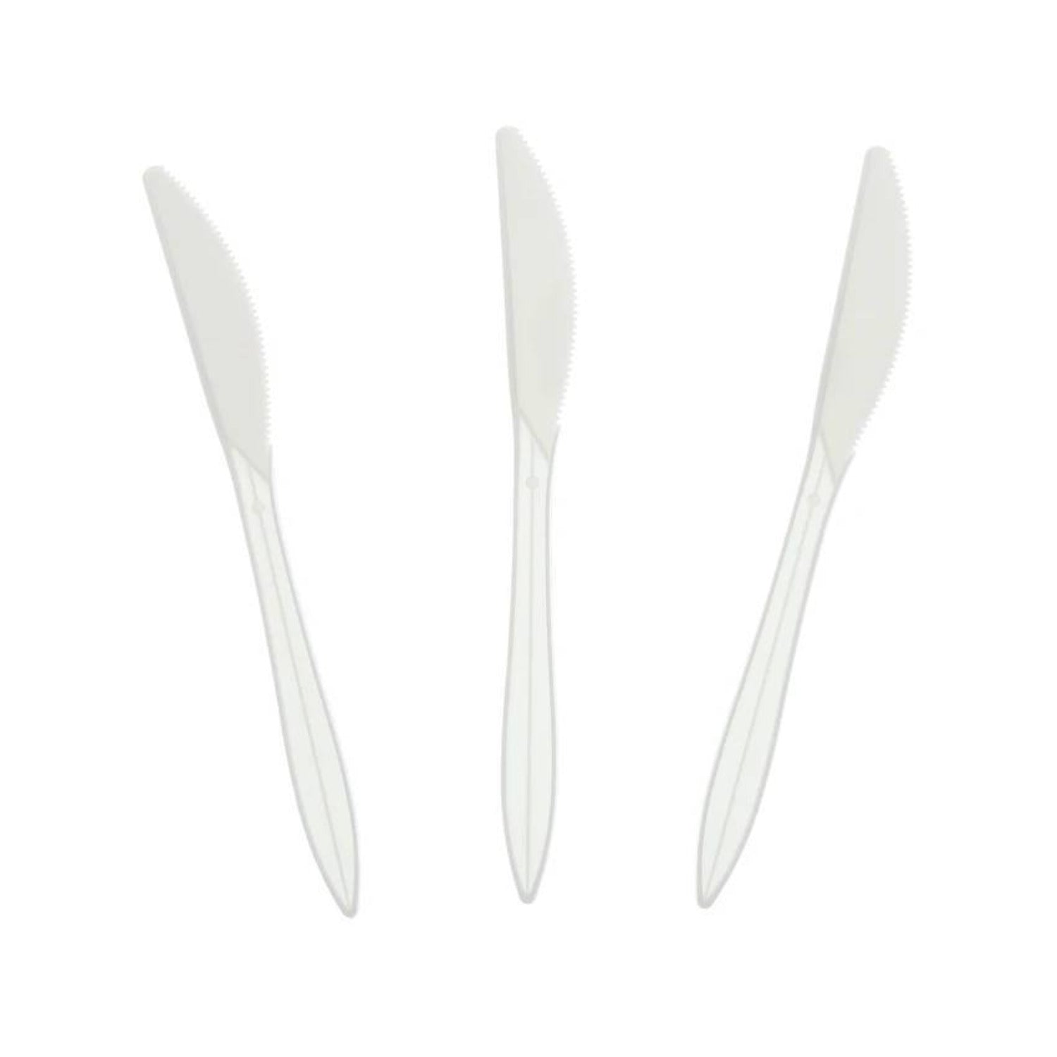 *WHOLESALE* Knives White Plastic Disposable Medium Weight 1000/Case