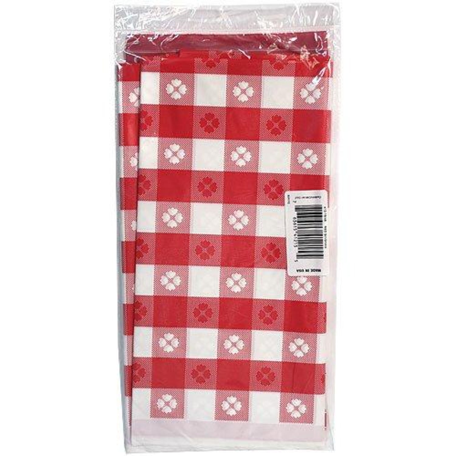 *WHOLESALE* 54'' X 108'' Red Gingham Rectangular Table cover Disposable Plastic 48/Case