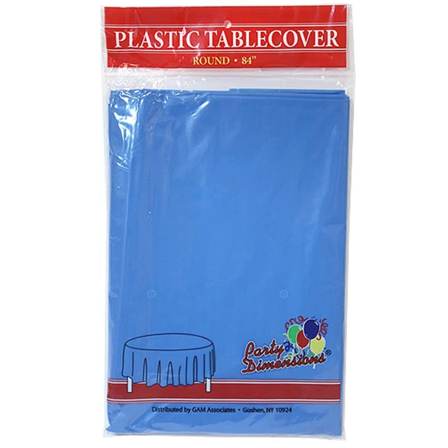 84''Medium Blue Round TableCloth Plastic Disposable