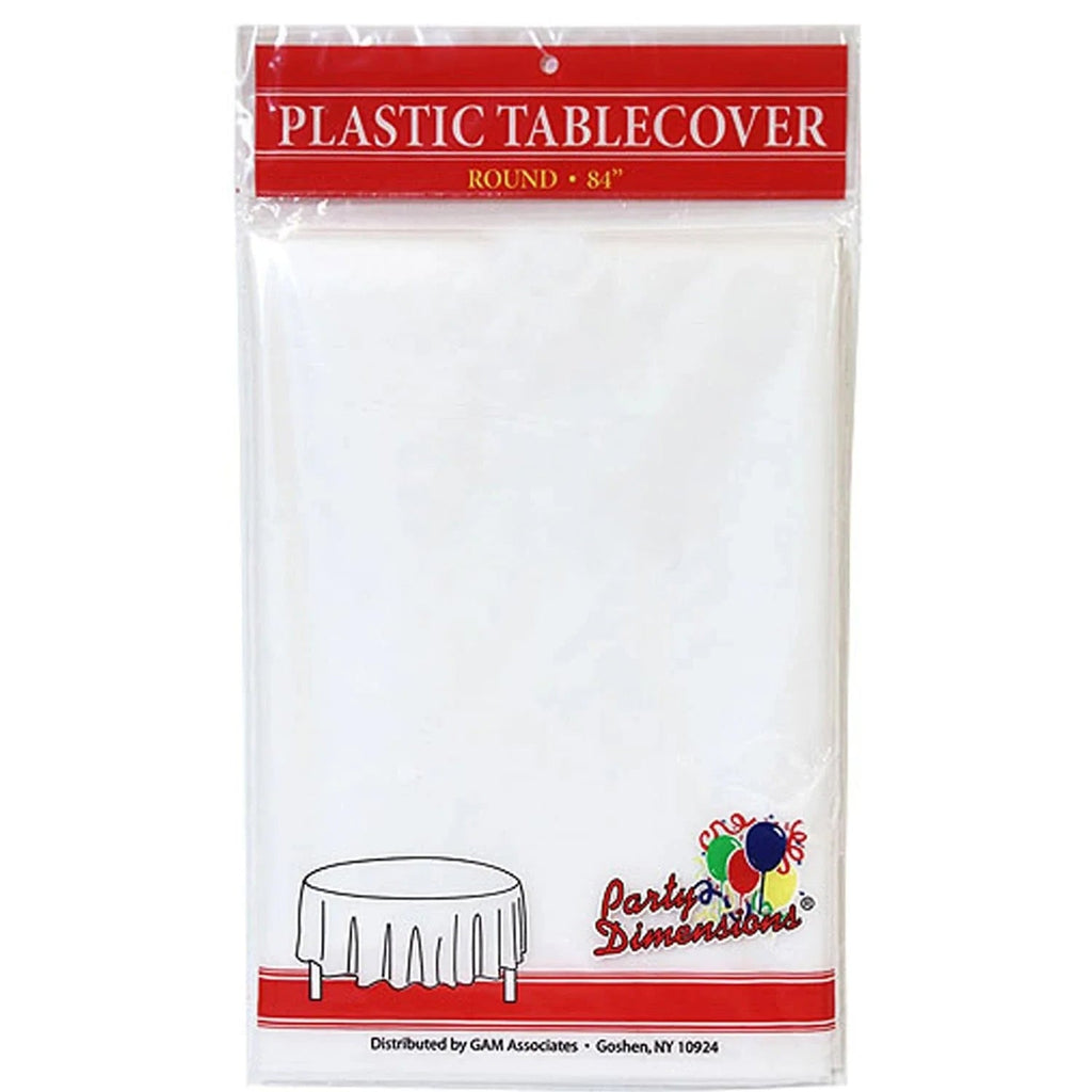 84'' Clear Round TableCloth Plastic Disposable