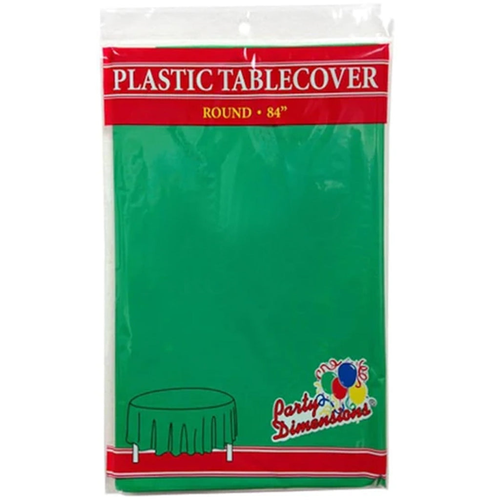 84'' Green Round TableCloth Plastic Disposable