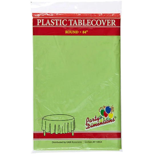 84'' Green Lime Round TableCloth Plastic Disposable