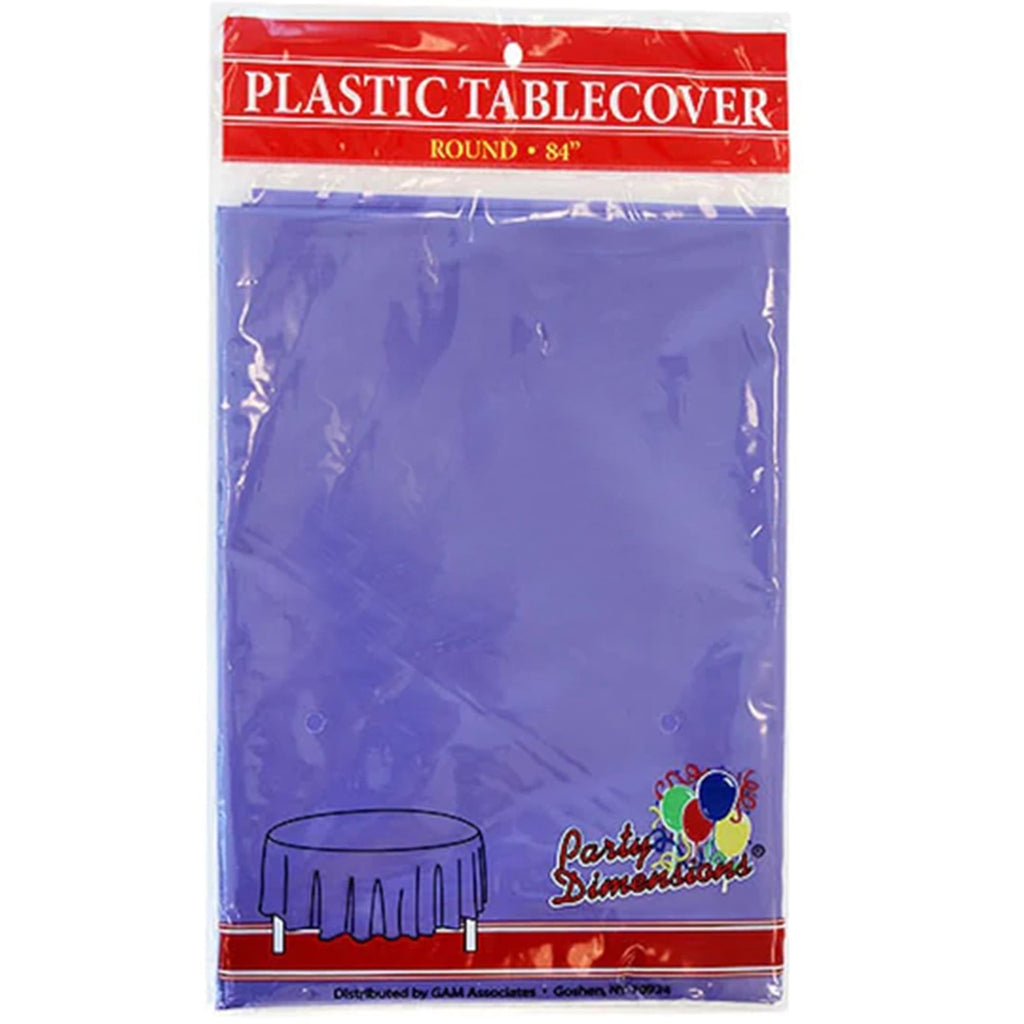 84'' Purple Round TableCloth Plastic Disposable