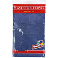 84''  Blue Round TableCloth Plastic Disposable