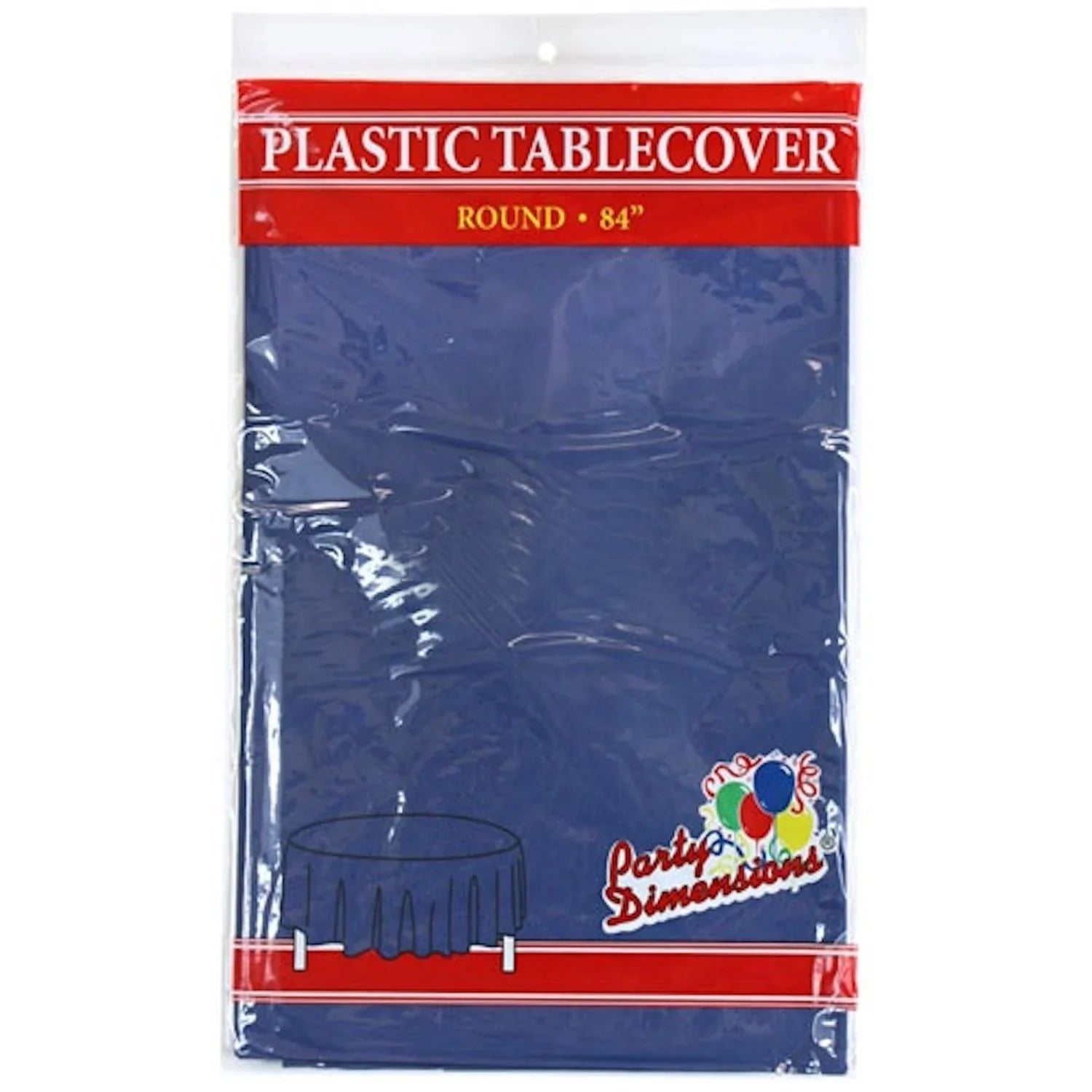 84''  Blue Round TableCloth Plastic Disposable
