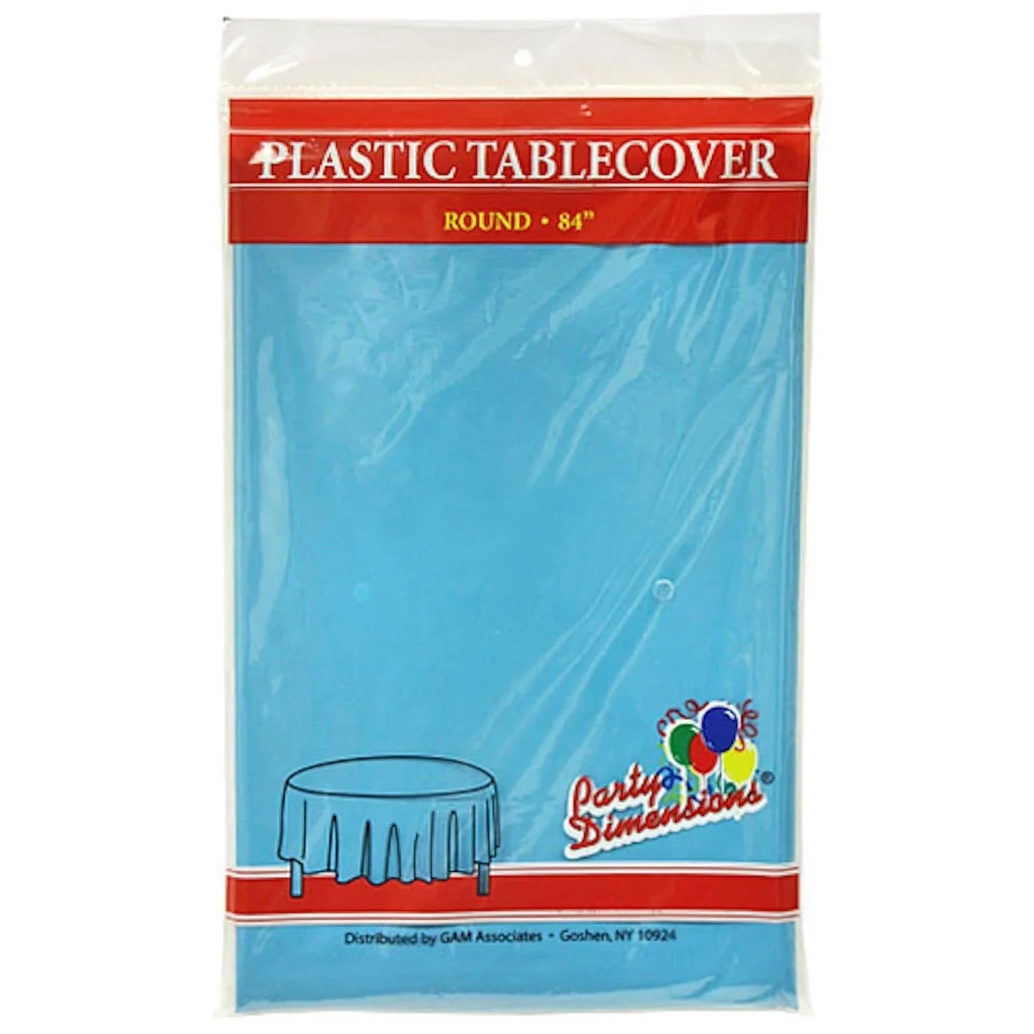 84'' Island Blue Round TableCloth Plastic Disposable