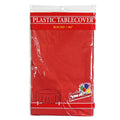 84'' Red Round TableCloth Plastic Disposable