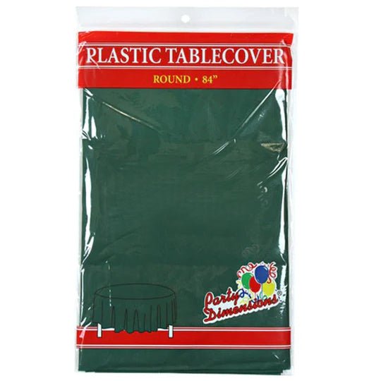 84'' Hunter Green Round TableCloth Plastic Disposable