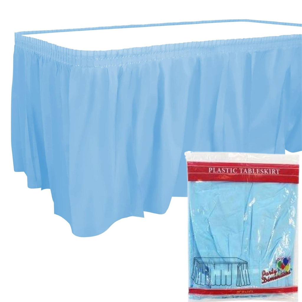 29''X14'' Light Blue Plastic Tableskirt 1 Pack