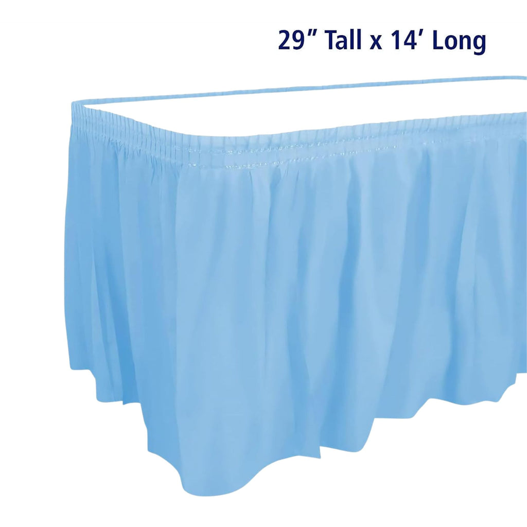 29''X14'' Light Blue Plastic Tableskirt 1 Pack