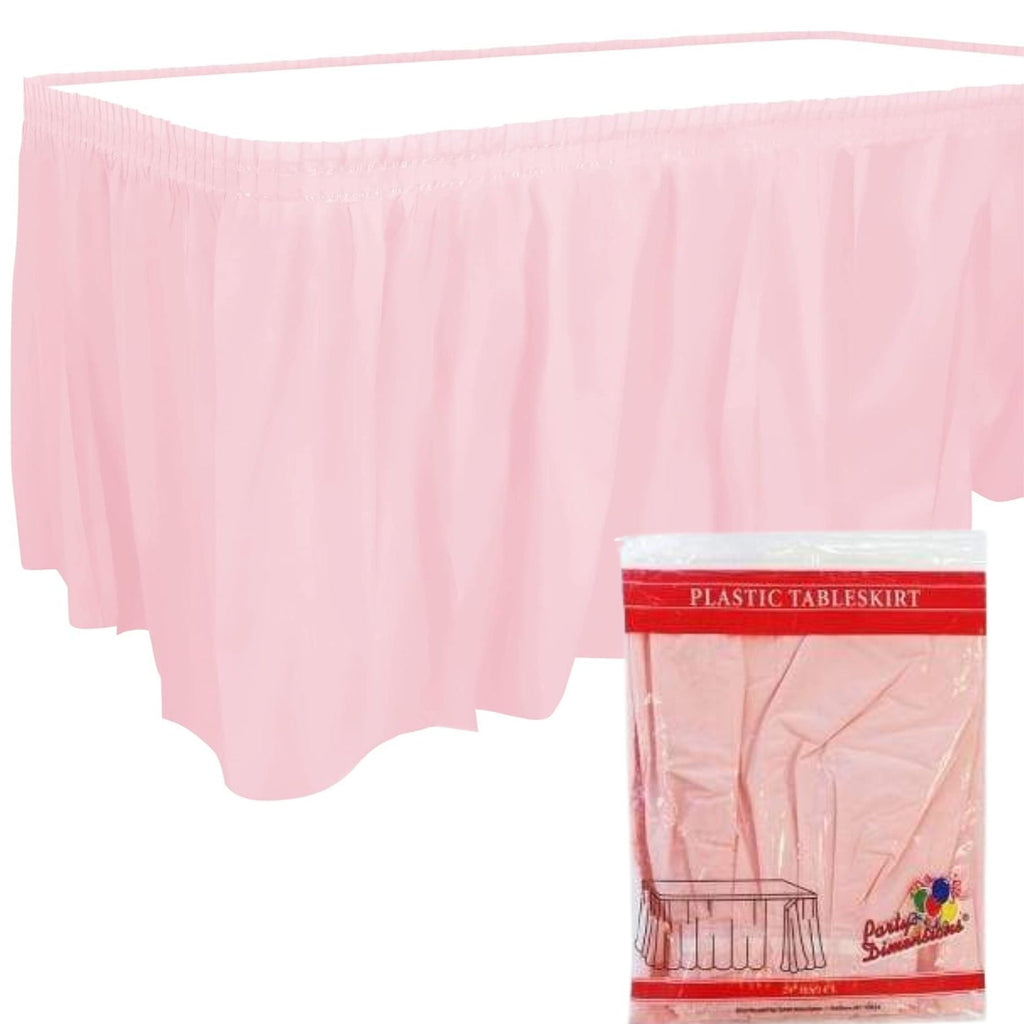 29''X14'' Light Pink Plastic Tableskirt