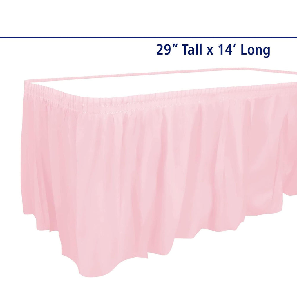 29''X14'' Light Pink Plastic Tableskirt