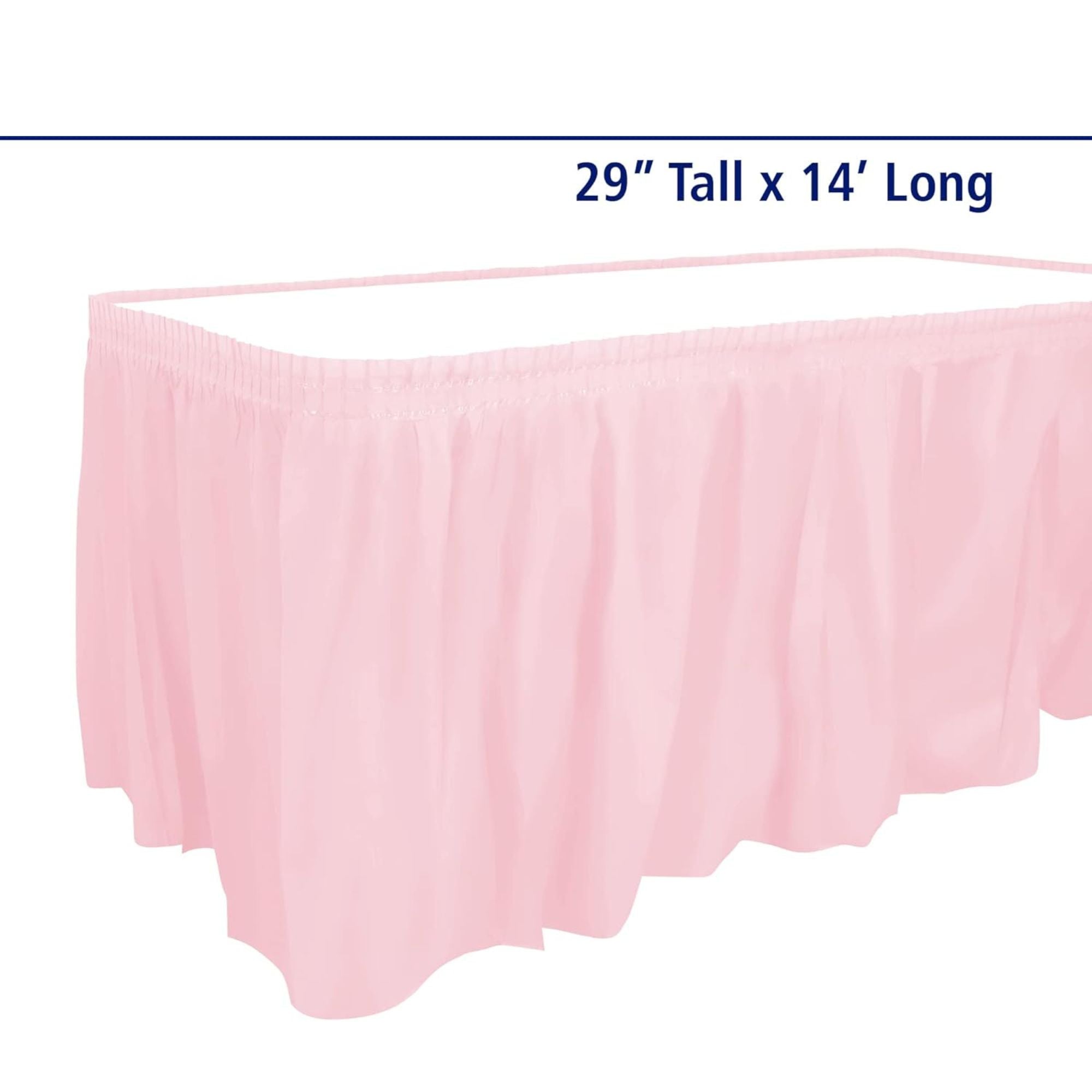 29''X14'' Light Pink Plastic Tableskirt