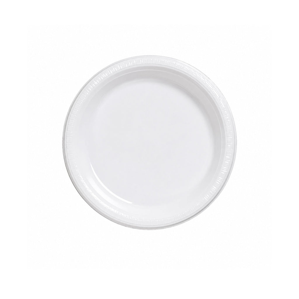 7" White Plates Plastic Disposable