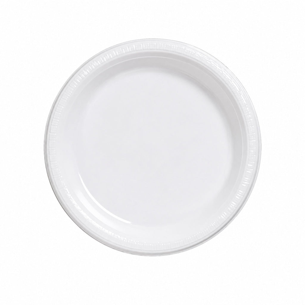 9" White Plastic Plates Disposable