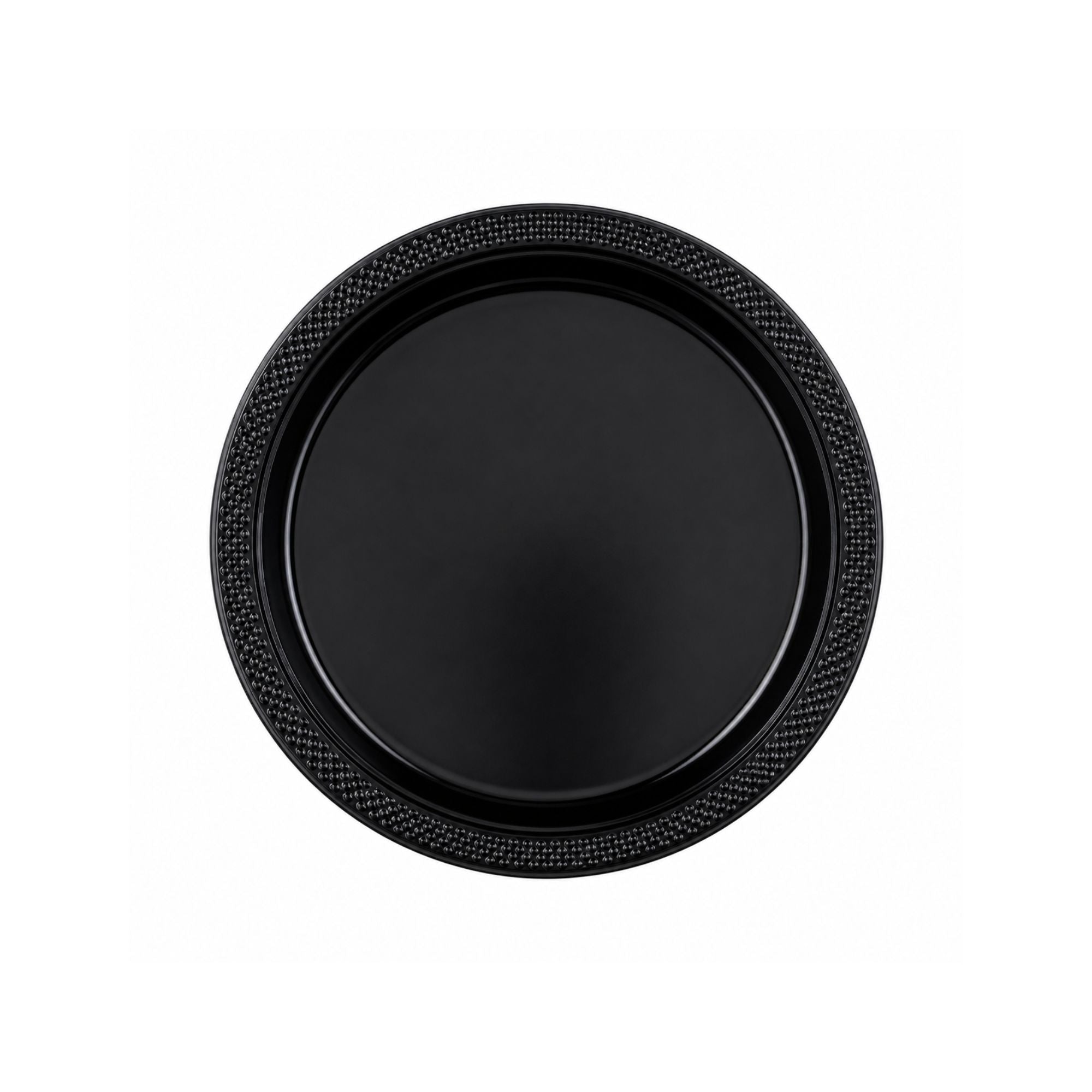 7" Plastic Black Plastic Plate Disposable