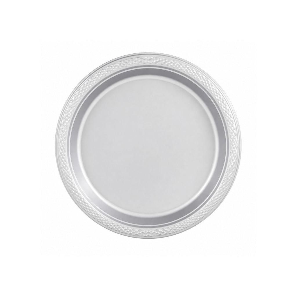 7" Silver Plastic Plate DisposableDurable