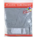 29''X14'' Silver Plastic Tableskirt 1 Pack