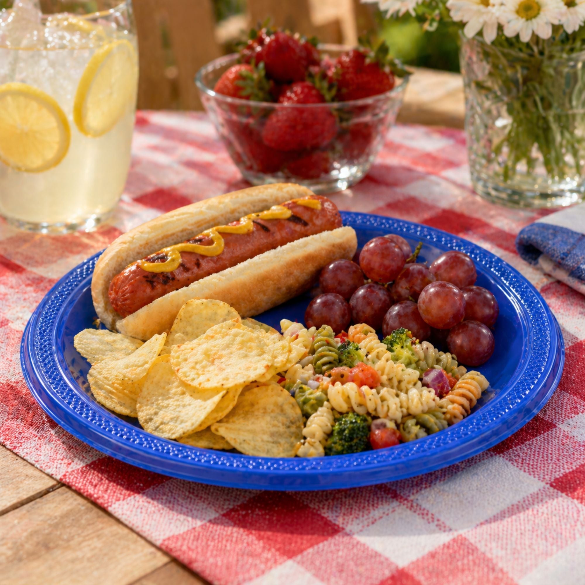 *BUY BULK* 7" Blue Plates Disposable Plastic