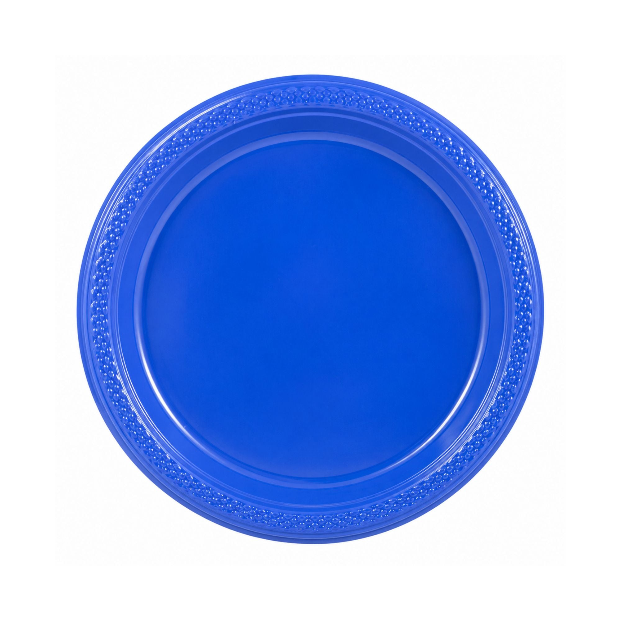 7" Blue Plate, Durable Disposable Plastic