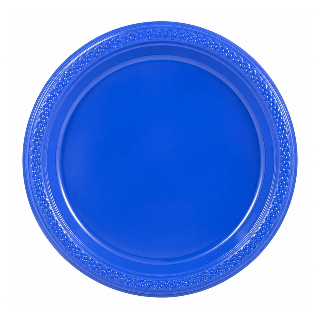 9" Plastic Blue Plate Disposable Plastic