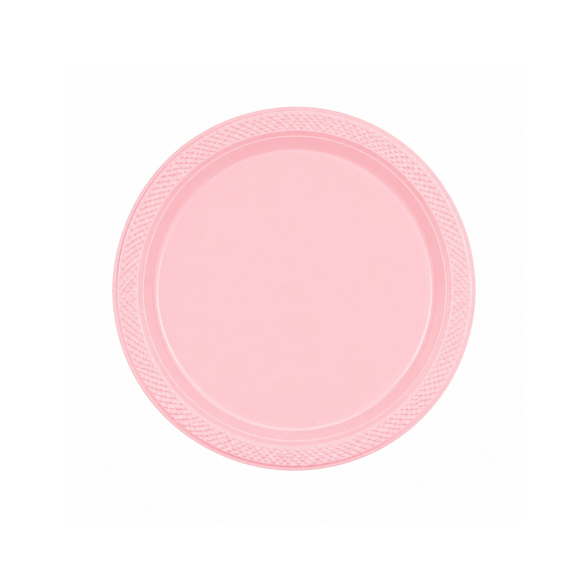 7" Pink Plastic Plate Disposable Durable