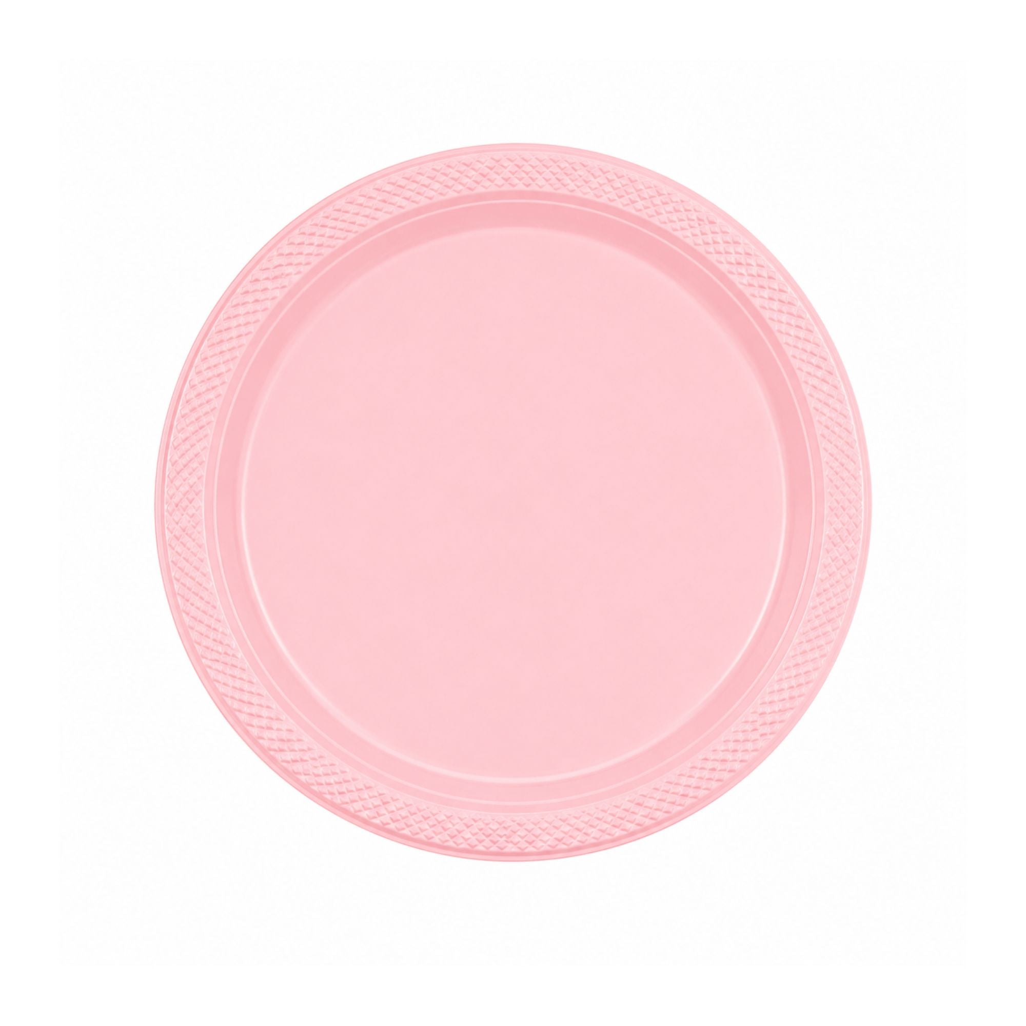 9" Pink Plastic Plate Disposable Durable
