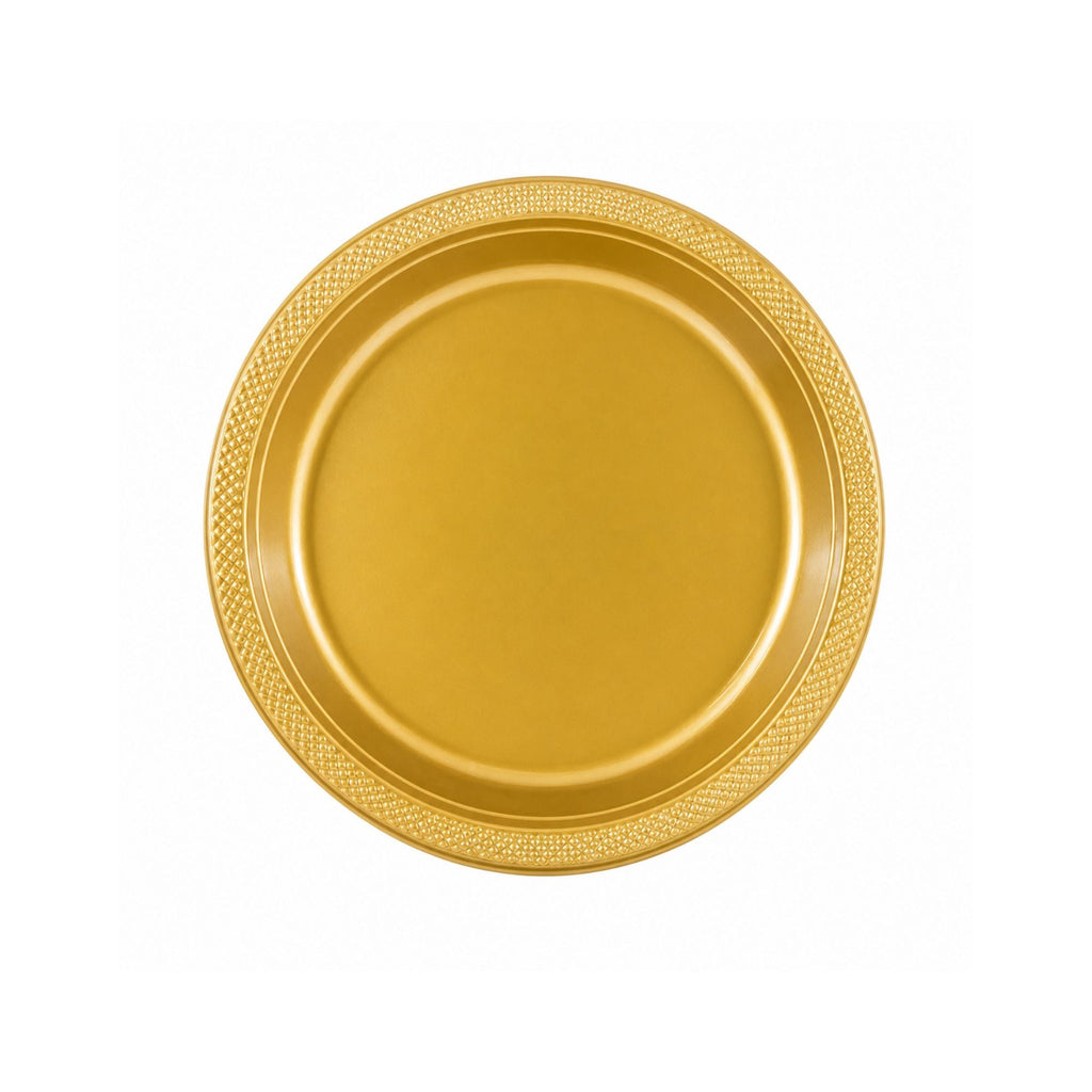 7" Gold Plastic Plate Disposable