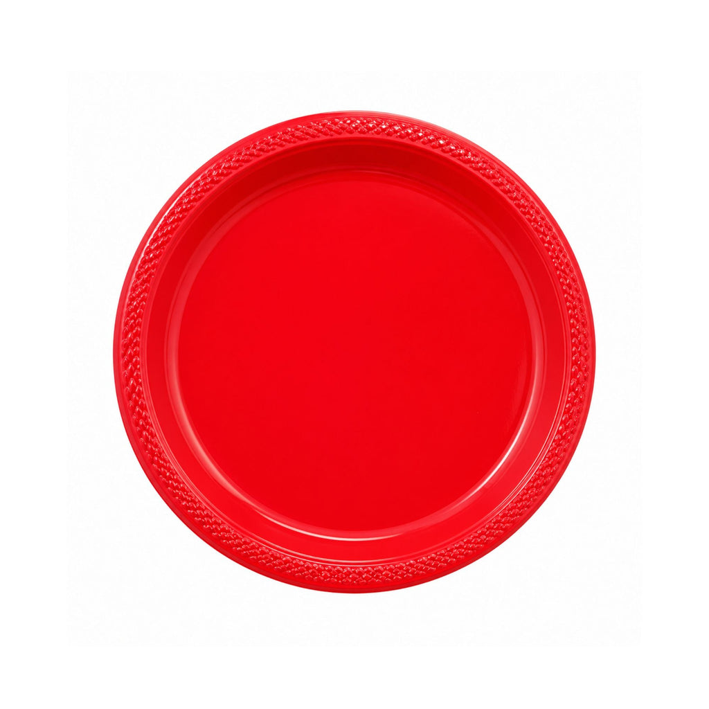 7" Plastic Red Plate  Disposable