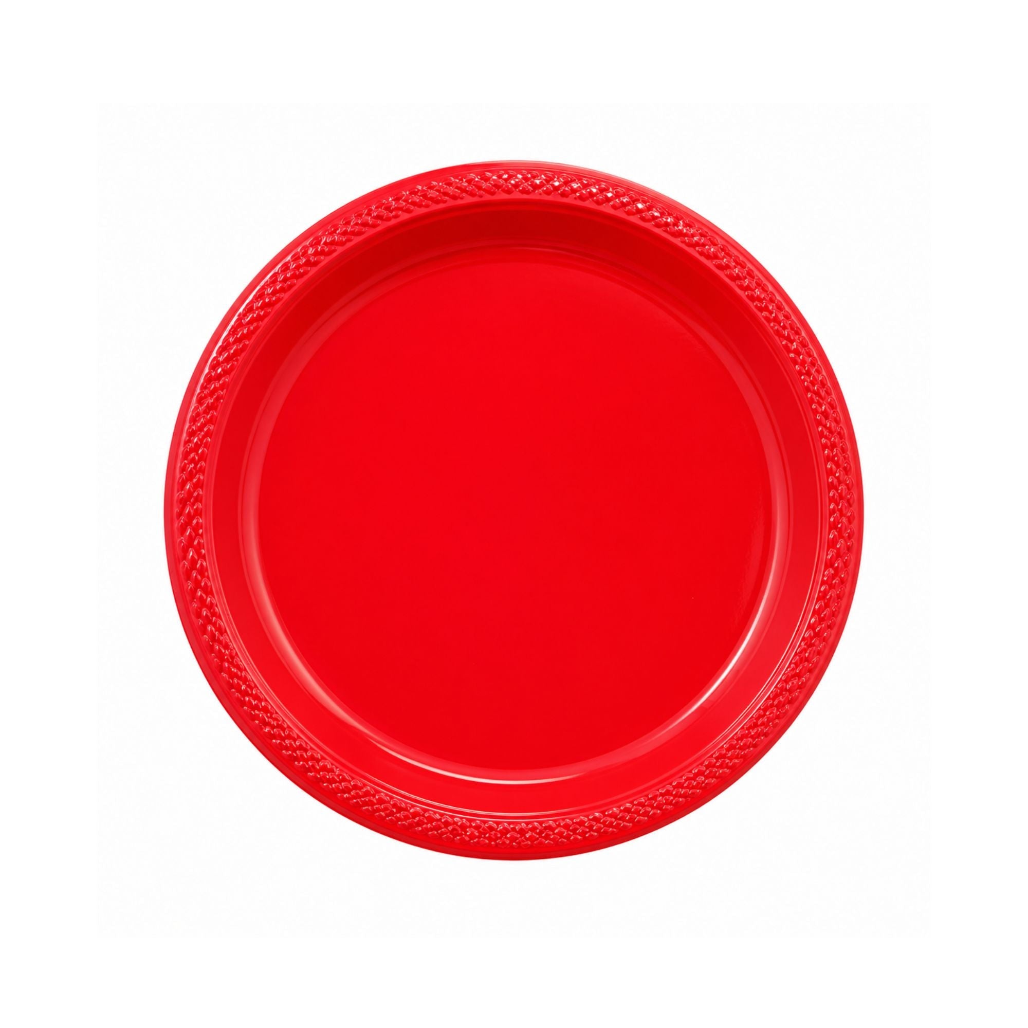 7" Plastic Red Plate  Disposable