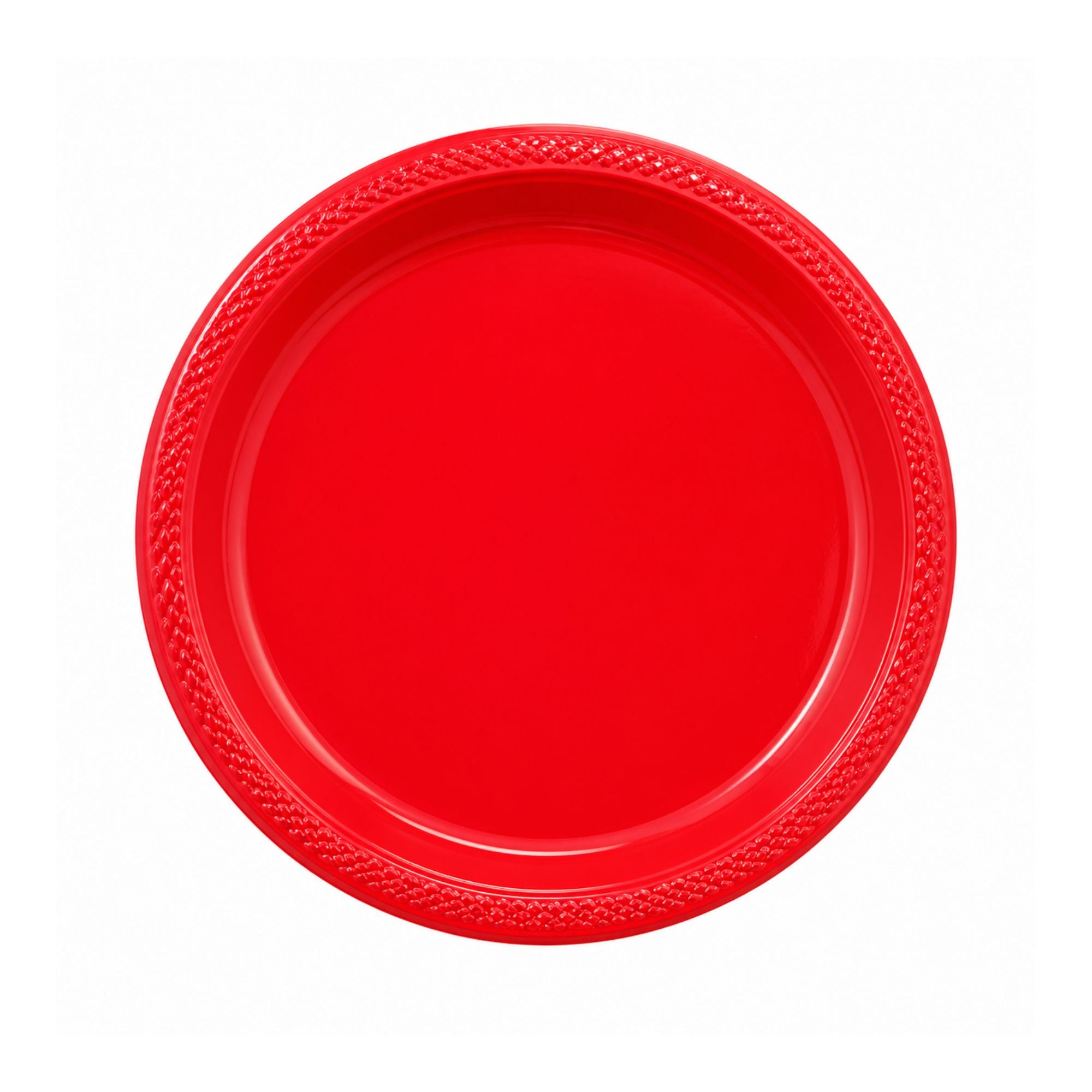 9" Plastic Red Plate  Disposable