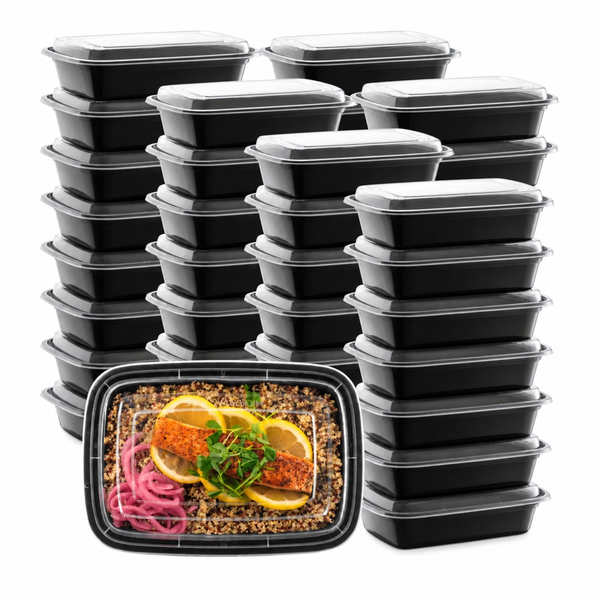 *BUY BULK* 28oz Rectangular Meal Prep Containers with Lids – BPA Free Plastic
