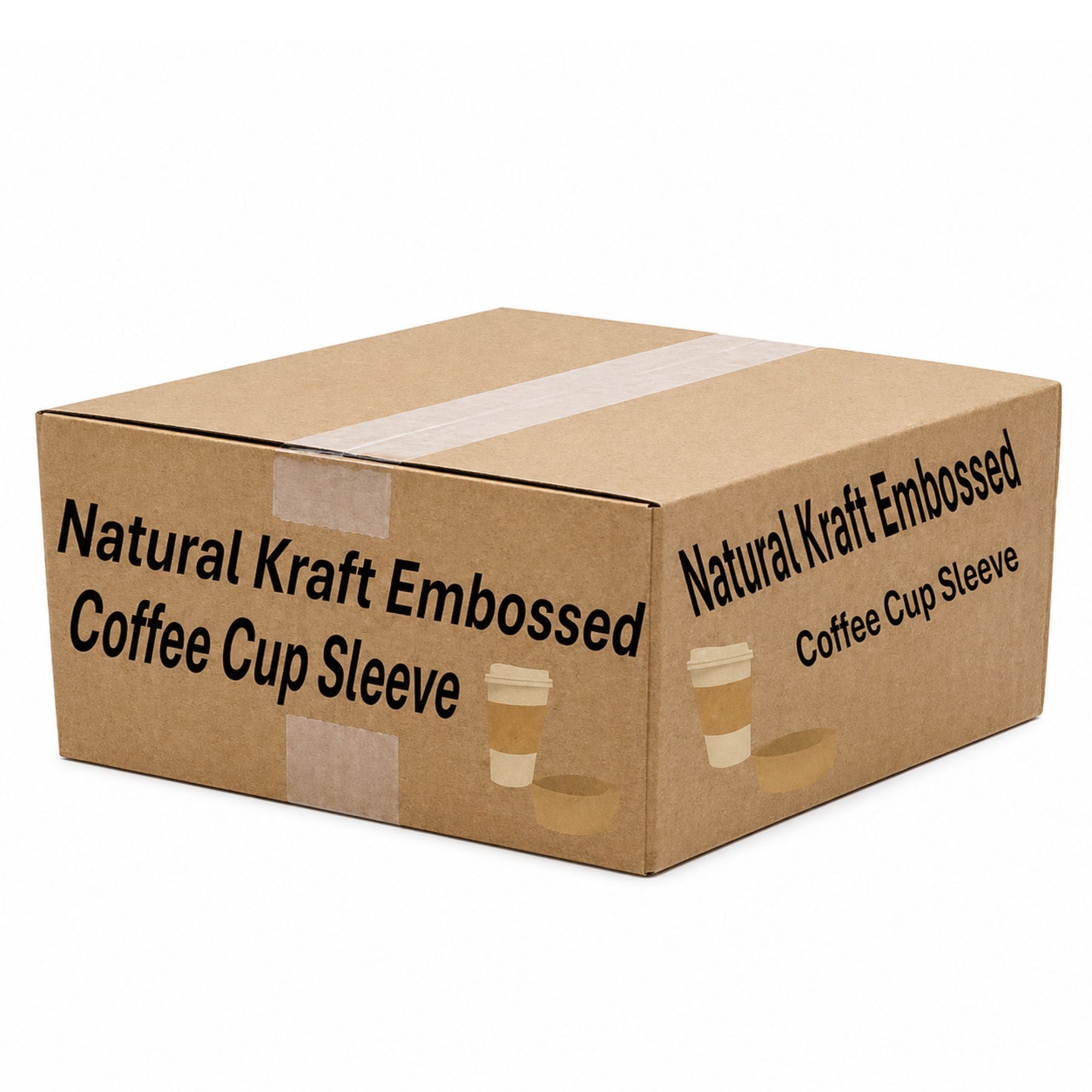 *WHOLESALE* Coffee Cup Sleeve Fits 10–20 oz Natural Kraft Embossed Heat-Resistant