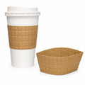 Coffee Cup Sleeve fits 10–20 oz Natural Kraft Embossed Heat-Resistant, Recyclable