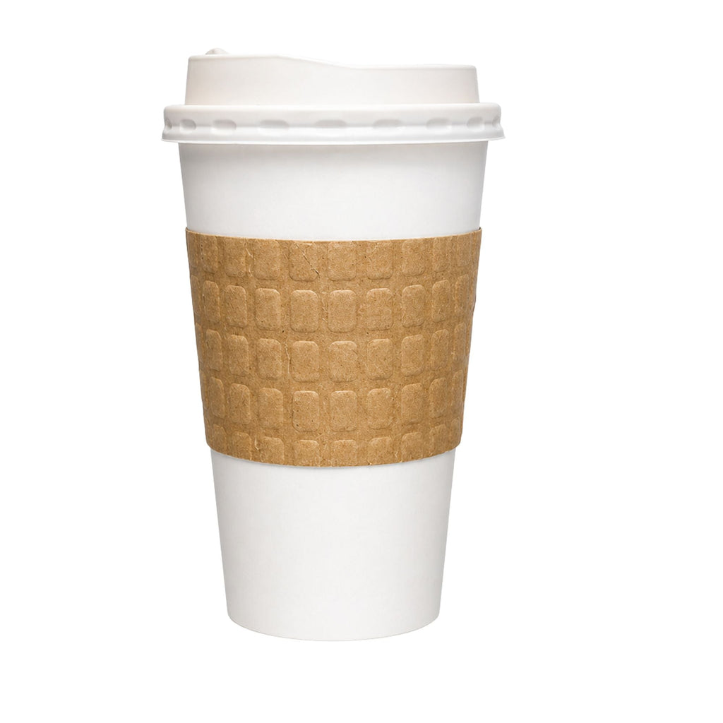 Coffee Cup Sleeve fits 10–20 oz Natural Kraft Embossed Heat-Resistant, Recyclable