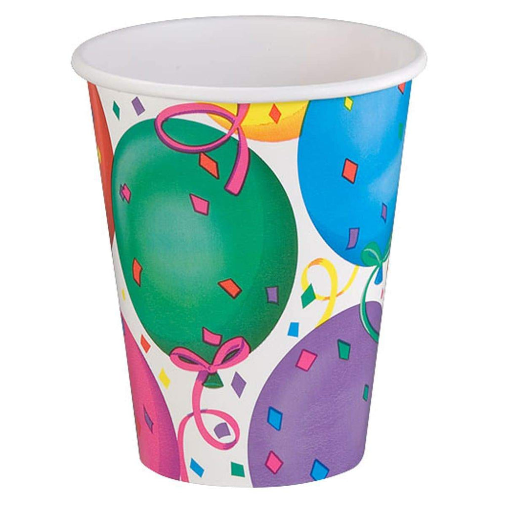 9oz Hot & Cold Paper Cups Birthday-Party Healy's Balloons 12 pack