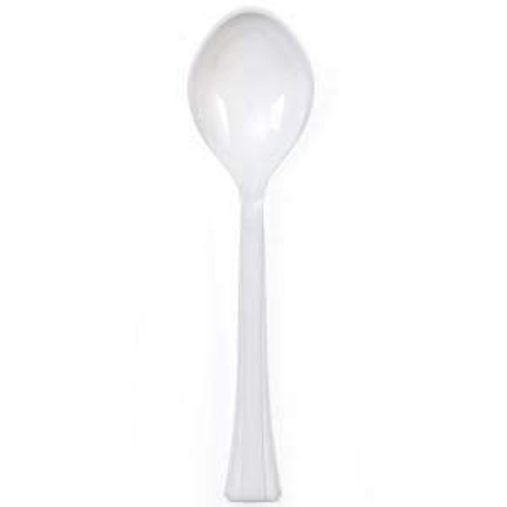 12" White Salad Heavy Weight Serving Spoon Plastic Serverware Lillian 1 Piece