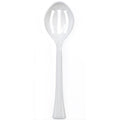 12" White Slotted Heavy Weight Serving Spoon Plastic