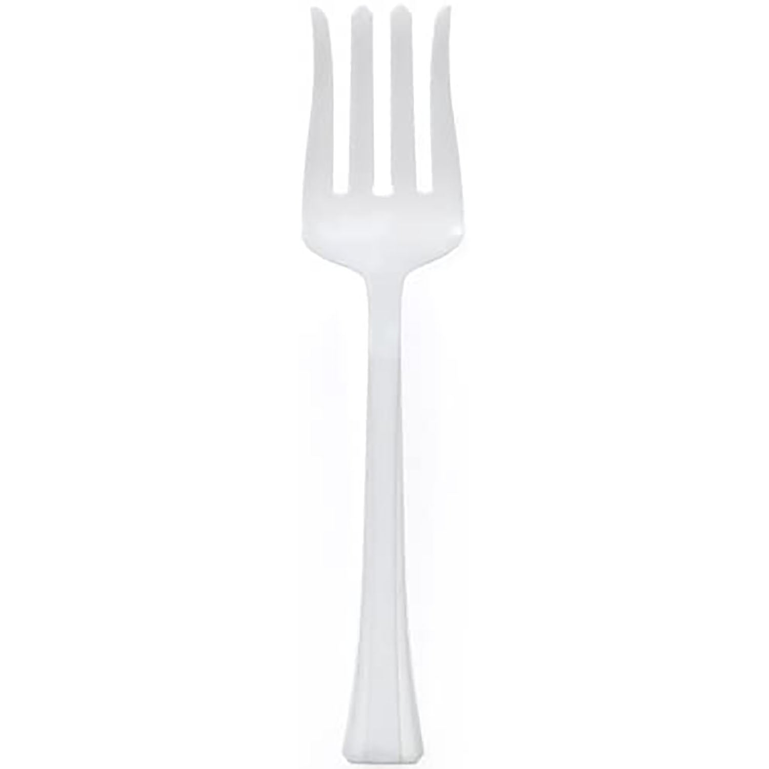 12" White Salad Heavy Weight Serving Fork Plastic