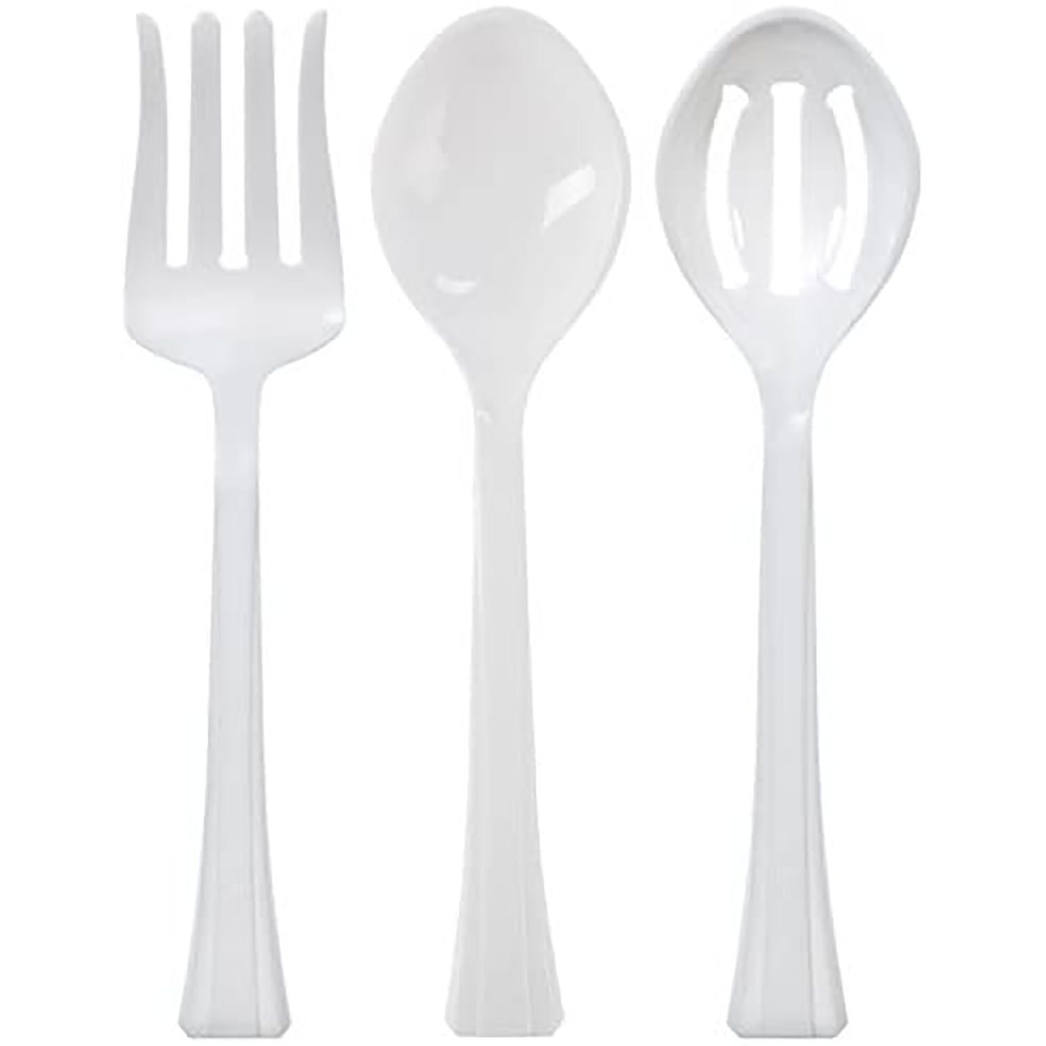 12" White Salad Heavy Weight Serving Spoon Plastic