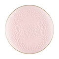 Organic 7" Pink with Gold Rim Plastic Disposable Appetizer/Dessert Plate