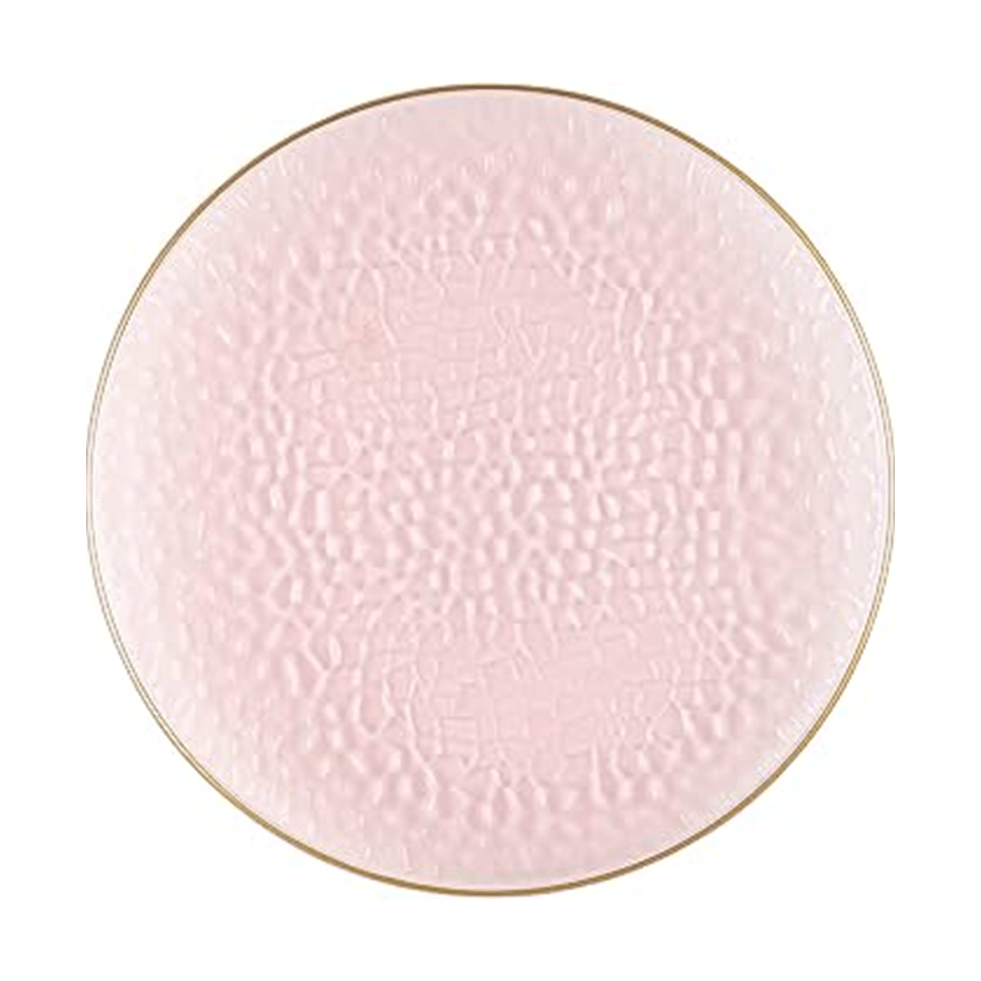 Organic 7" Pink with Gold Rim Plastic Disposable Appetizer/Dessert Plate