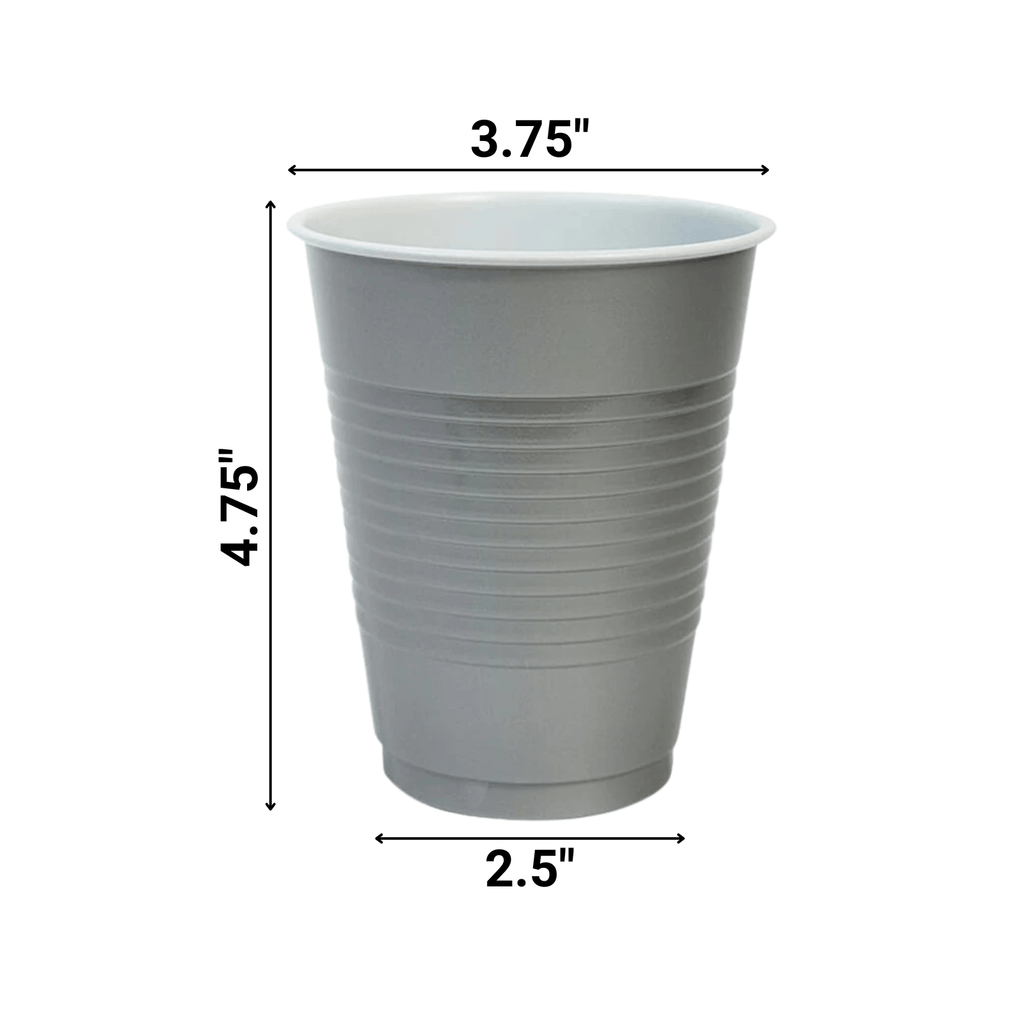 18oz Plastic Cups Silver (Hanna K Signature Collection)