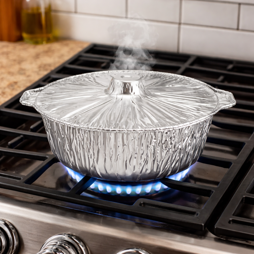 2.75Qtz X-Small Pot With Lid Disposable Aluminum