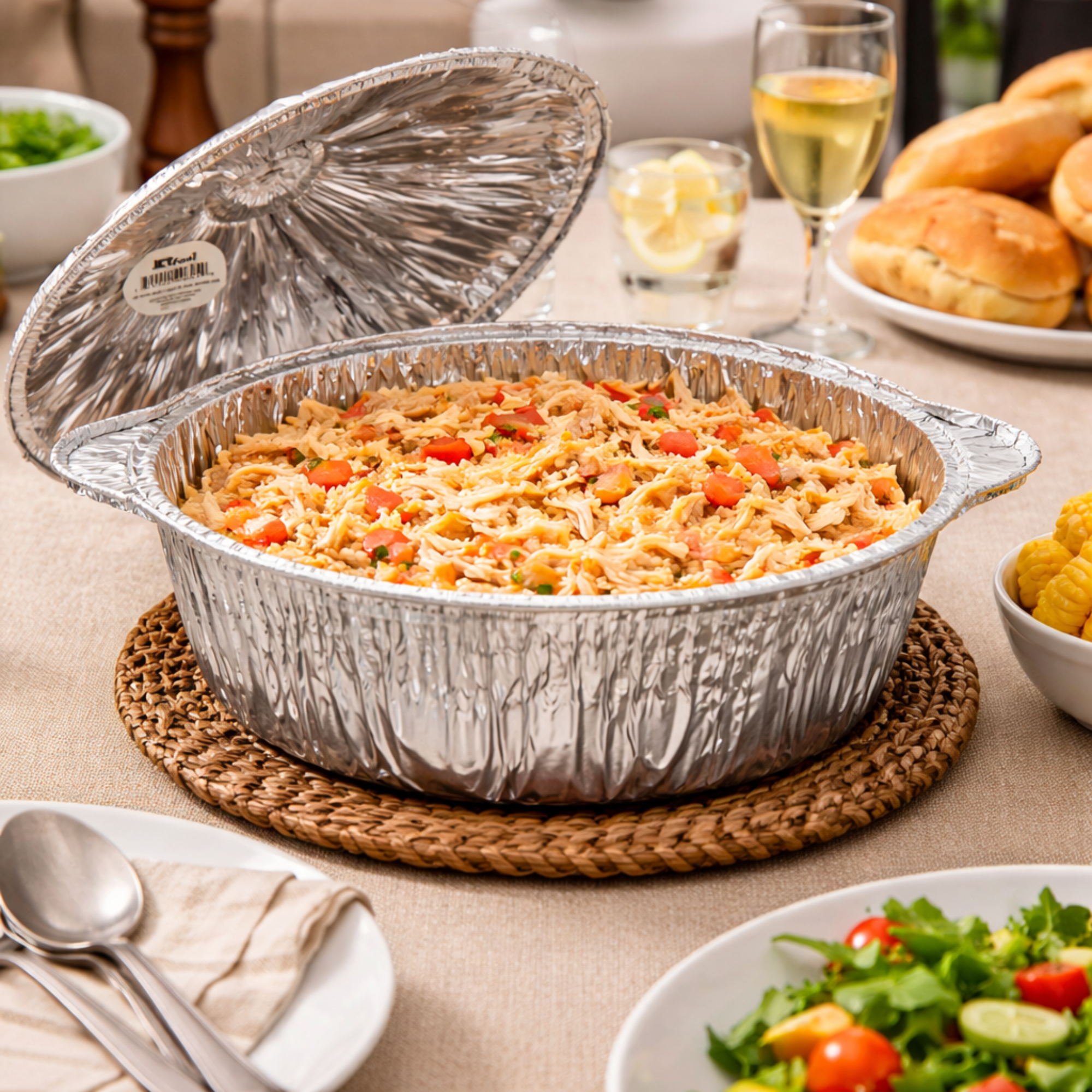 5Qtz Large Pot With Lid Disposable Aluminum