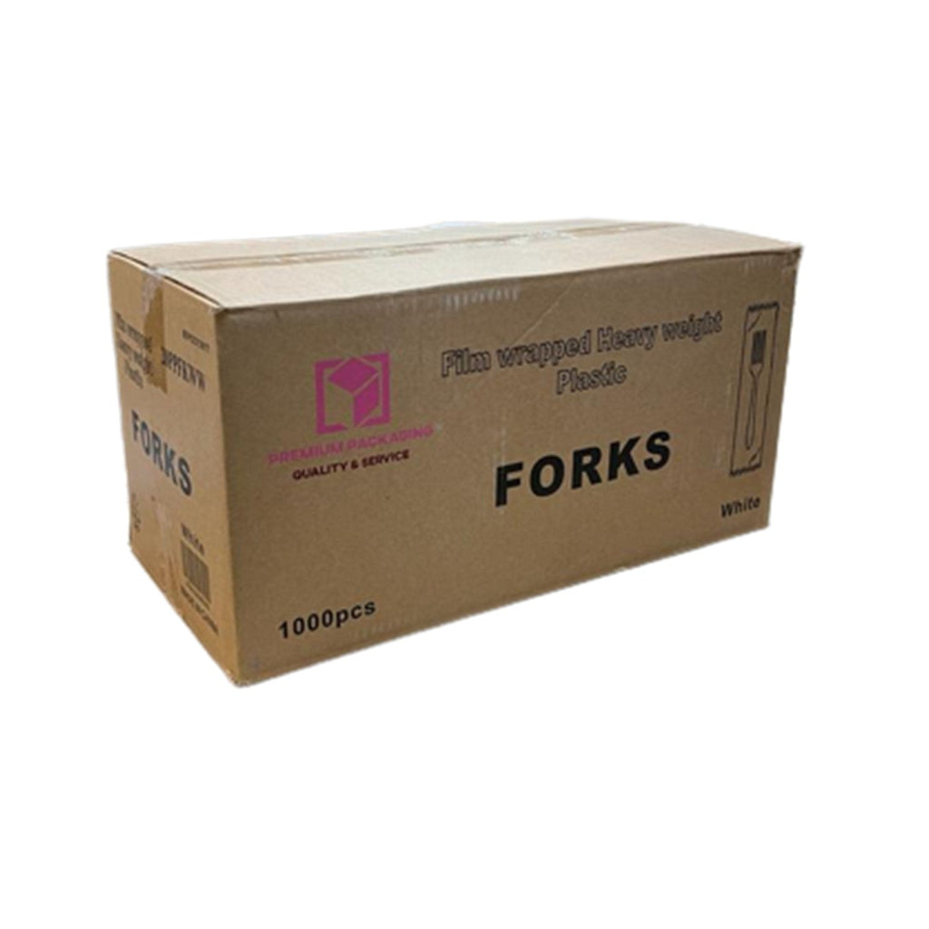 *WHOLESALE* Black Fork Wrapped Heavy Weight Plastic Disposable 1000/Case