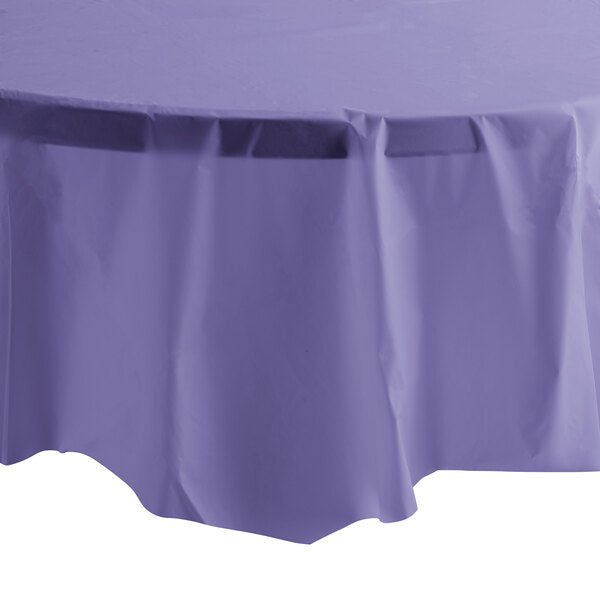 *WHOLESALE* 84'' Round Purple Table Cloth Plastic Disposable 36/Case